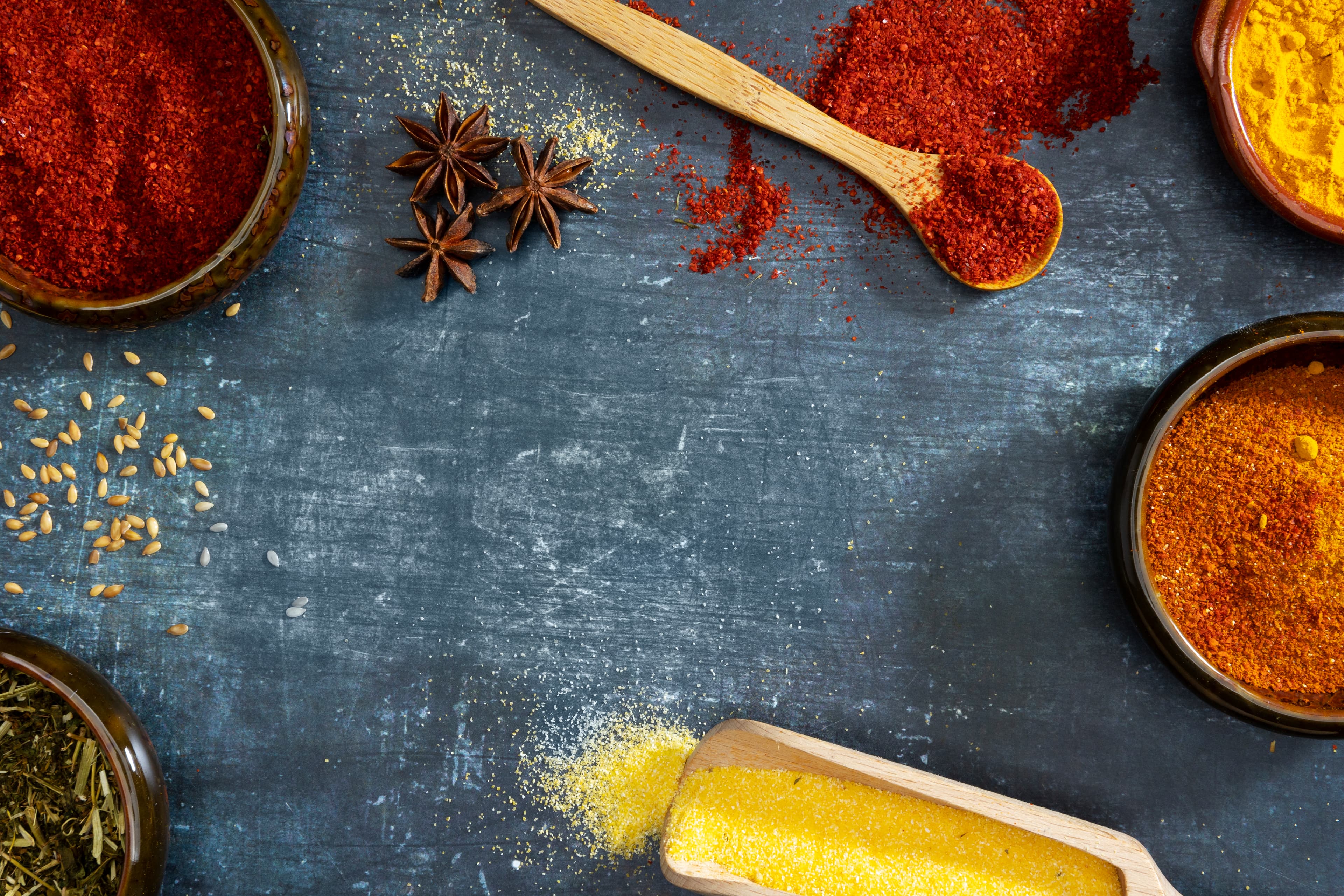 Colorful spices background